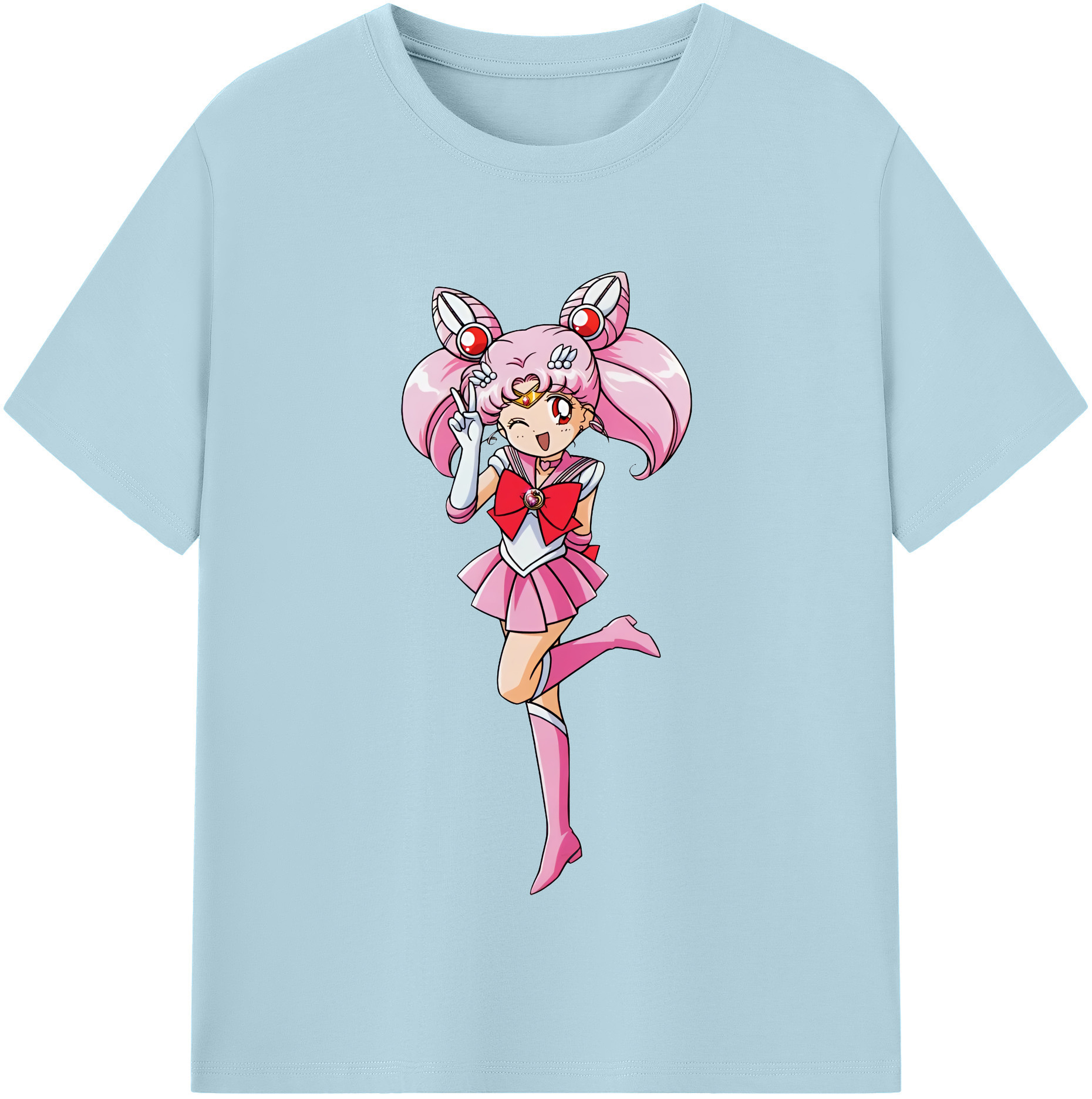 （画像用） 美少女戦士セーラームーン ちびうさ Sailor Moon Chibiusa Tsukino Usagi Small Lady Serenity 綿100％半袖Tシャツ（フロントプリント）